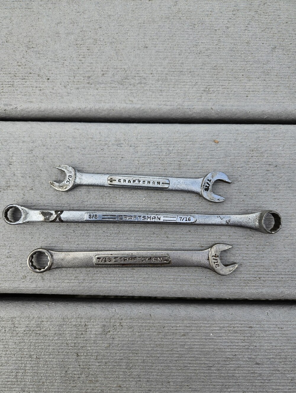 Craftsman Vintage Mixed Wrench Set USA Made -V- Series SAE 3/8" 7/16" 1/2" 3...